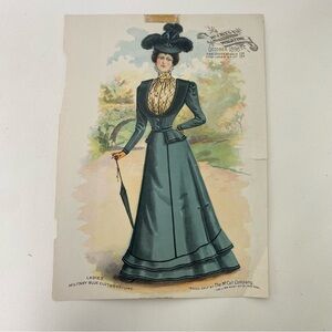 Mc Calls Magazine 1898 Ladies Military Blue Cloth Costume Fashion Print Ads